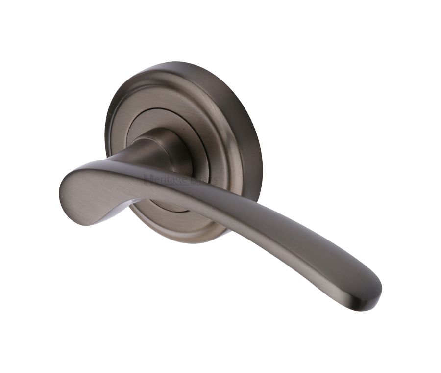 Matt Bronze Sophia Door Handle on Round Rose
