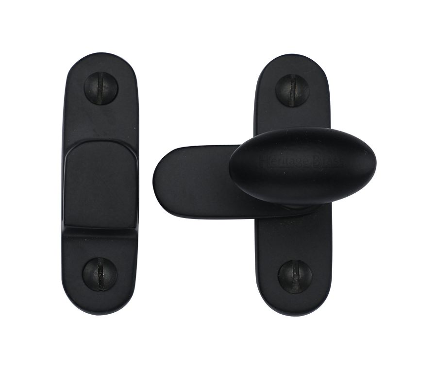 Heritage Brass Matt Black Hook and Plate Fastener