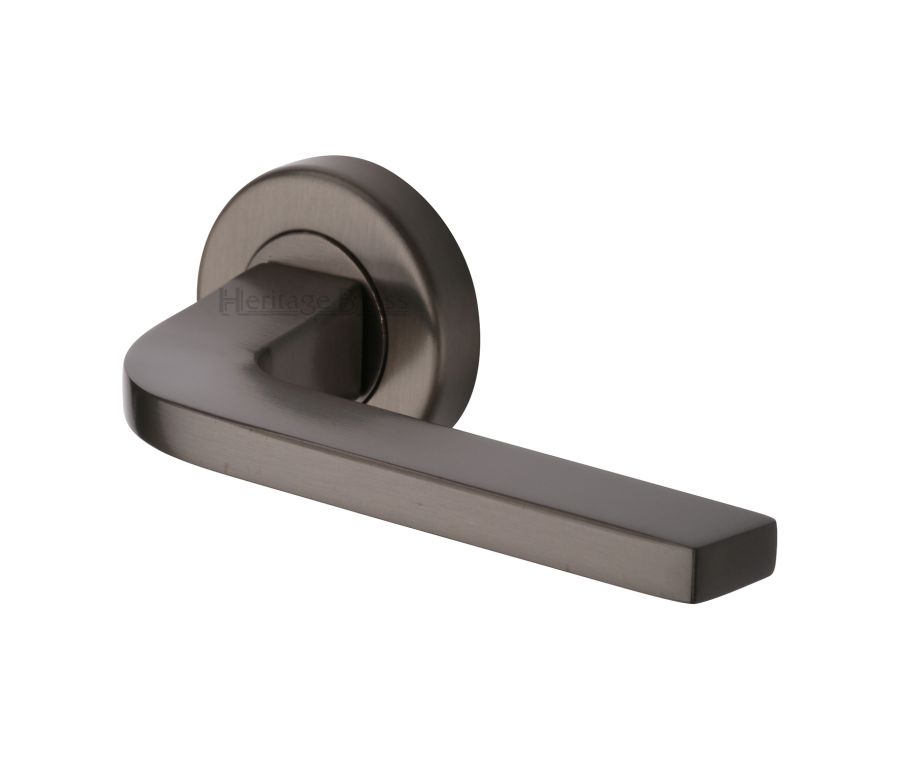 Matt Bronze Bellagio Door Handle on Round Rose