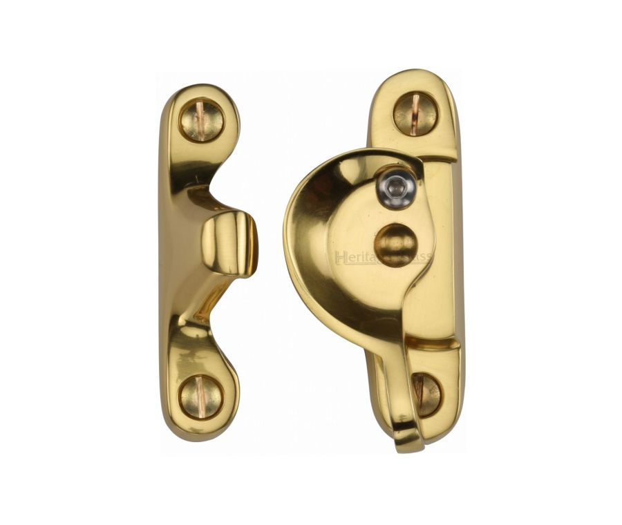Heritage Brass Unlacquered Brass Fitch Pattern Lockable Sash Fastener