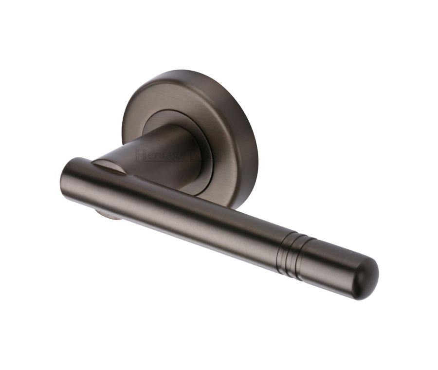 Matt Bronze Alicia  Door Handle on Round Rose