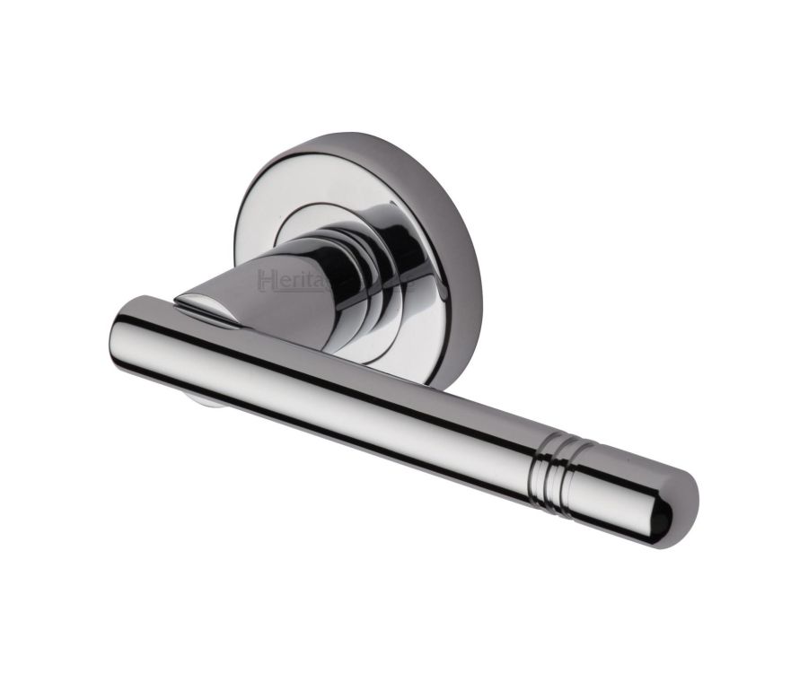 Polished Chrome Alicia  Door Handle on Round Rose