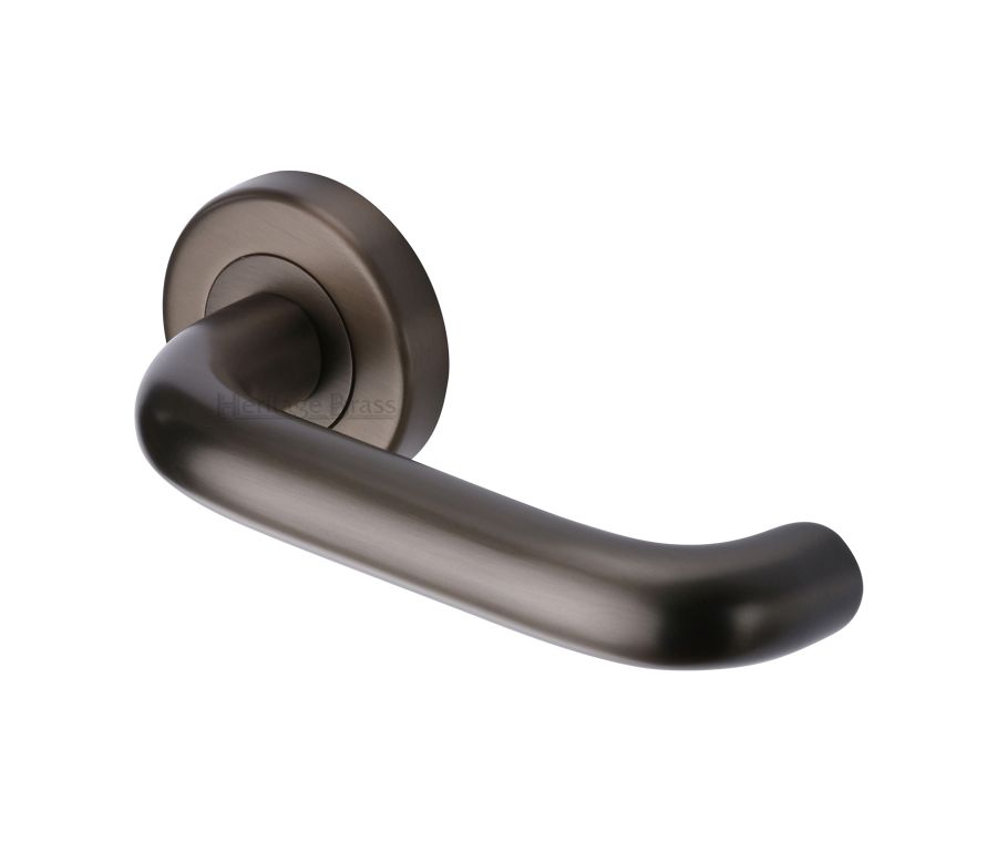 Matt Bronze Harmony Door Handle on Round Rose