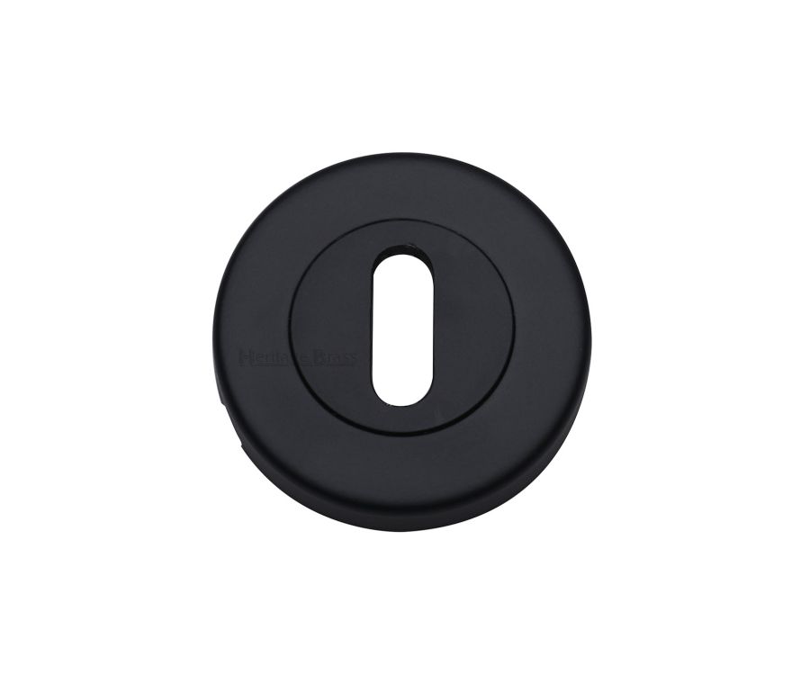 Matt Black Standard Key Escutcheon Round - V4000