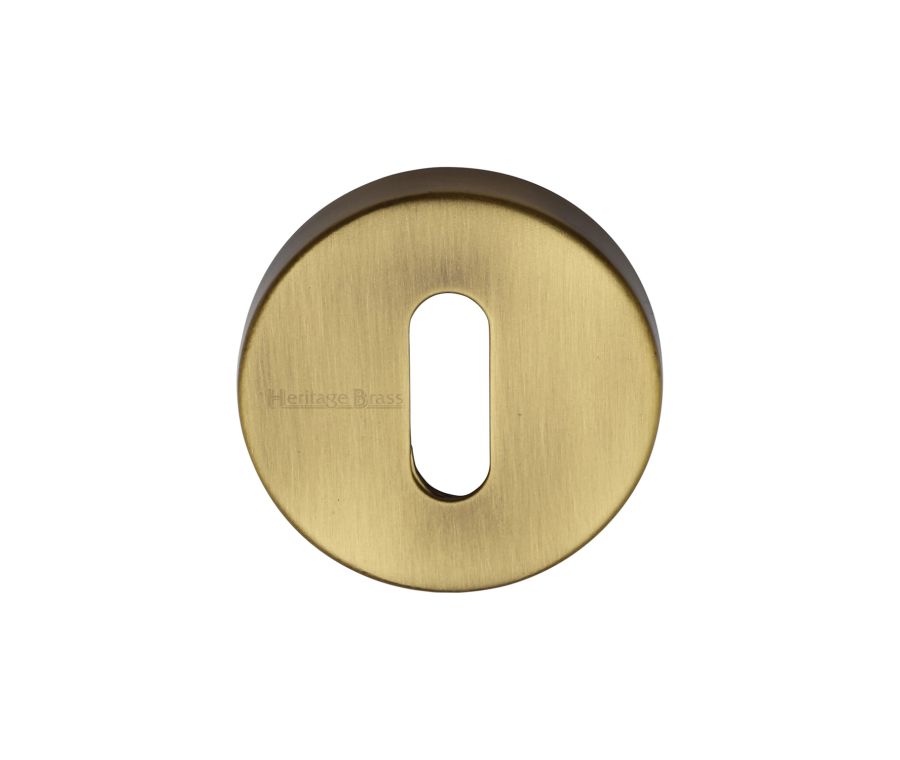 Antique Brass Standard Key Escutcheon Round - V4007