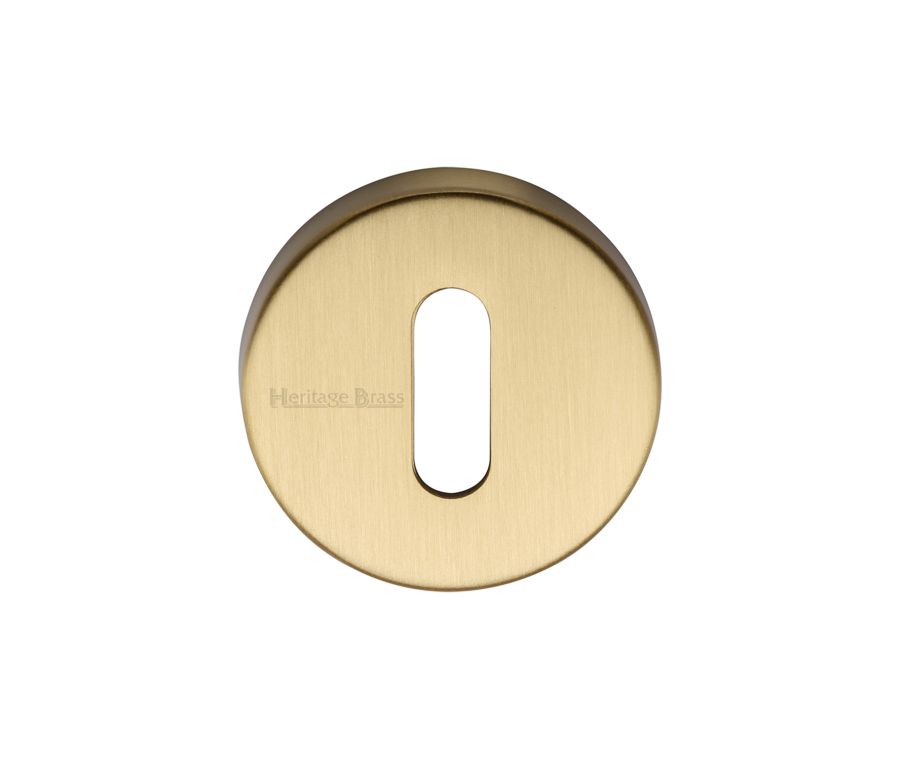 Satin Brass Standard Key Escutcheon Round - V4007