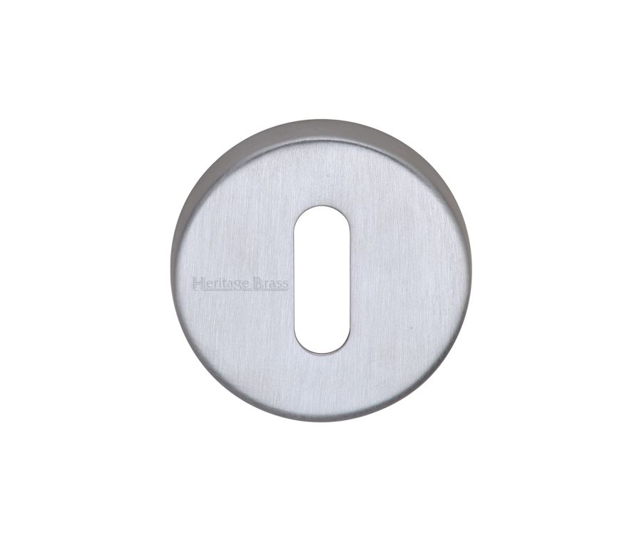 Satin Chrome Standard Key Escutcheon Round - V4007