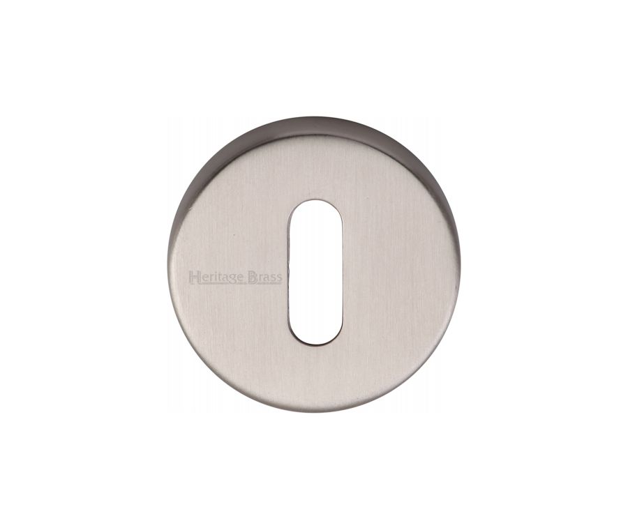 Satin Nickel Standard Key Escutcheon Round - V4007