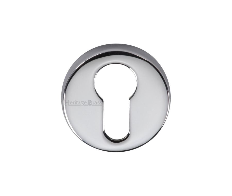 Polished Chrome Euro Profile Cylinder Escutcheon Round - V4008