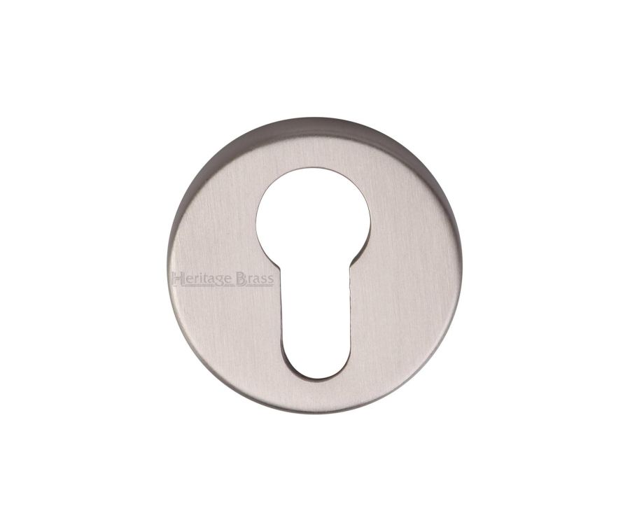 Satin Nickel Euro Profile Cylinder Escutcheon Round - V4008