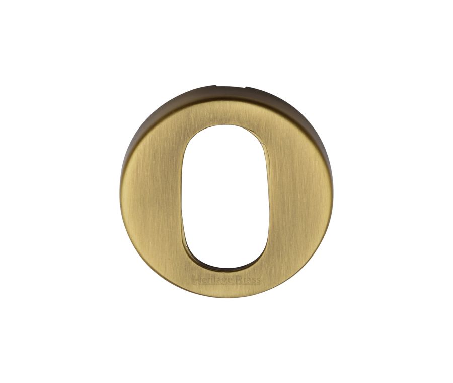 Antique Brass Oval Profile Cylinder Escutcheon Round - V4009