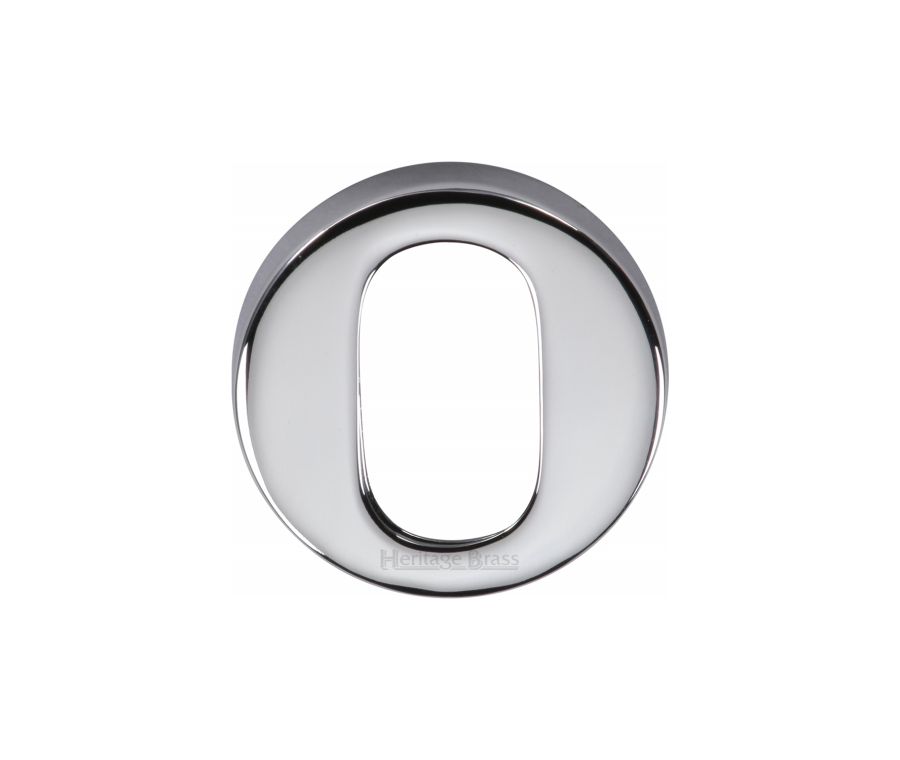 Polished Chrome Oval Profile Cylinder Escutcheon Round - V4009