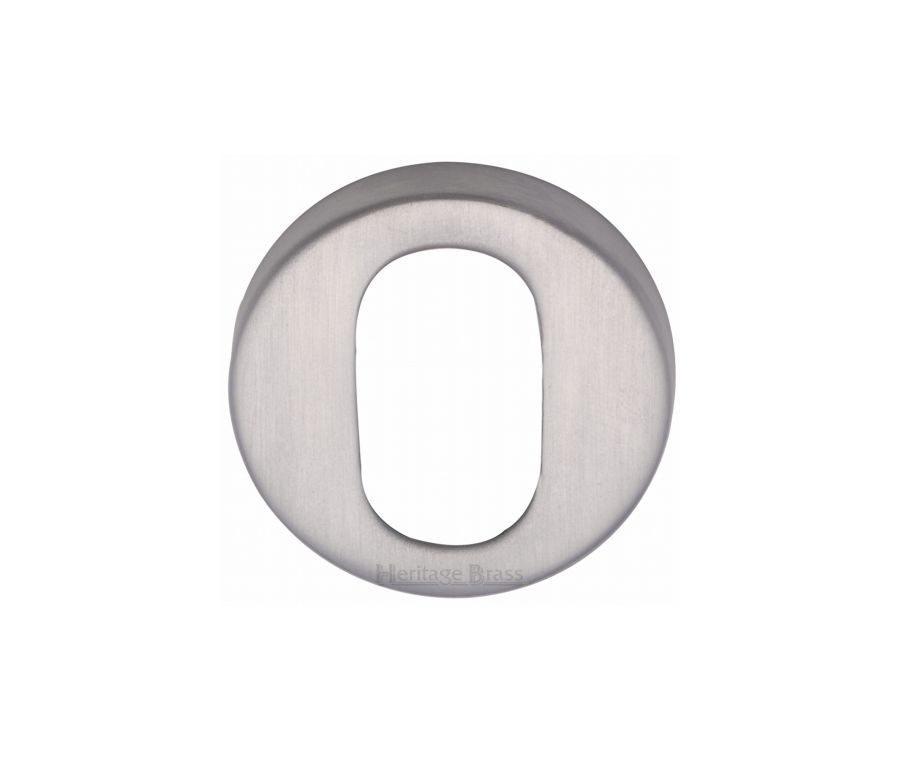 Satin Chrome Oval Profile Cylinder Escutcheon Round - V4009