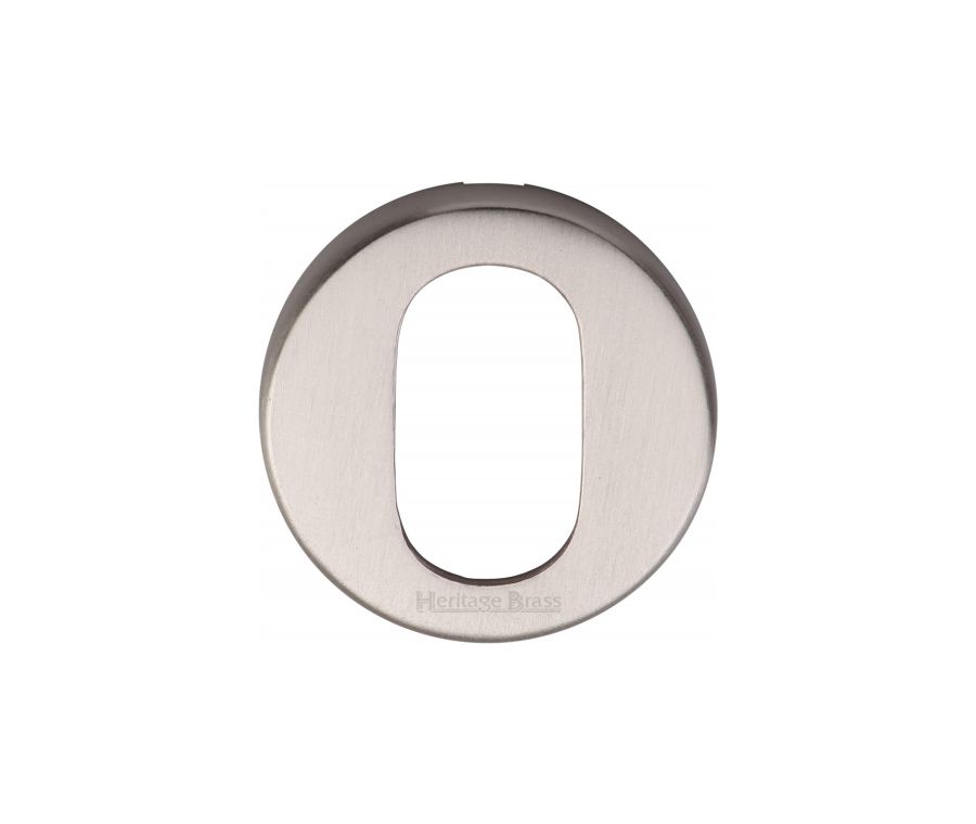 Satin Nickel Oval Profile Cylinder Escutcheon Round - V4009