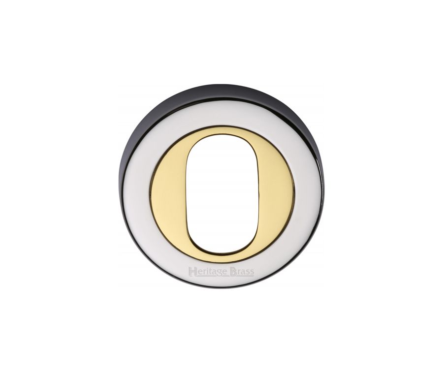 Polished Chrome/Brass Oval Profile Cylinder Escutcheon Round - V4010