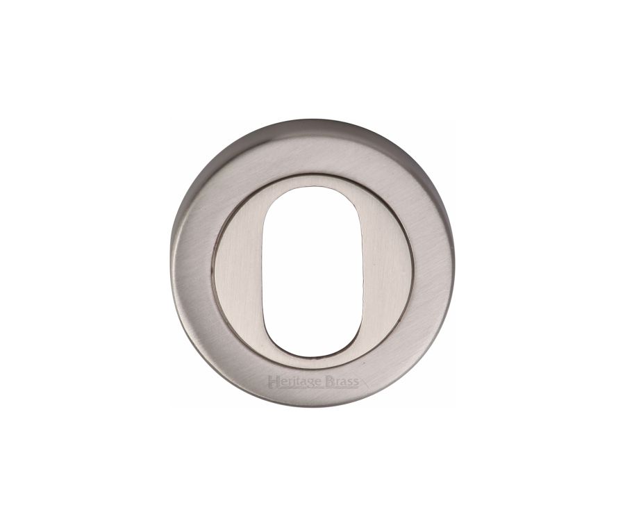 Satin Nickel Oval Profile Cylinder Escutcheon Round - V4010