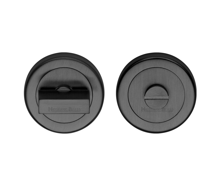 Matt Black Round Bathroom Turn & Release - V4035 
