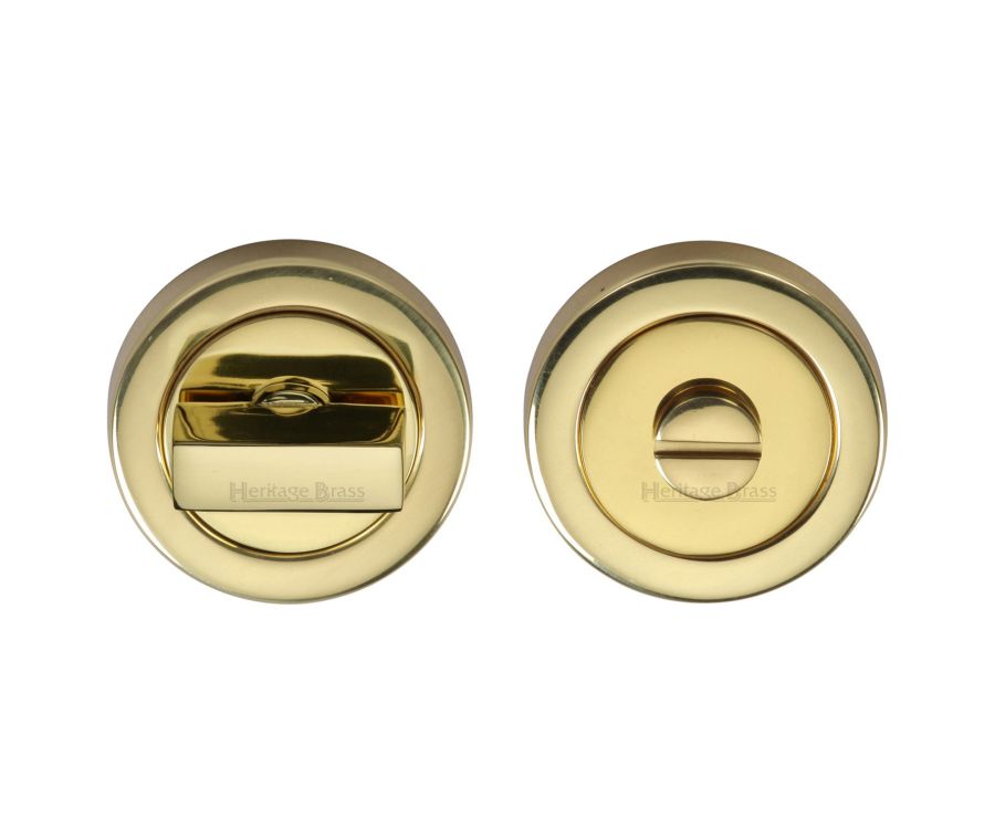 Polished Brass Round Bathroom Turn & Release - V4035 