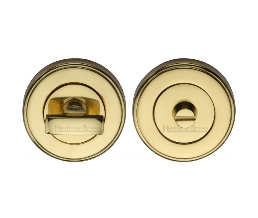 Polished Brass Round Bathroom Turn & Release - V4040