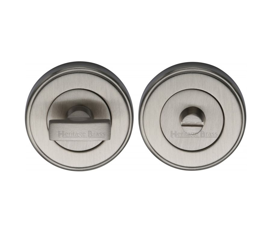 Satin Nickel Round Bathroom Turn & Release - V4040