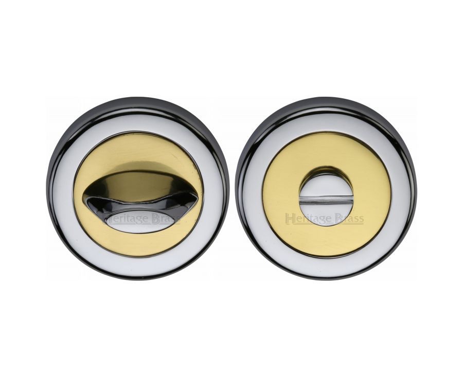 Polished Chrome/Brass Round Bathroom Turn & Release - V4043