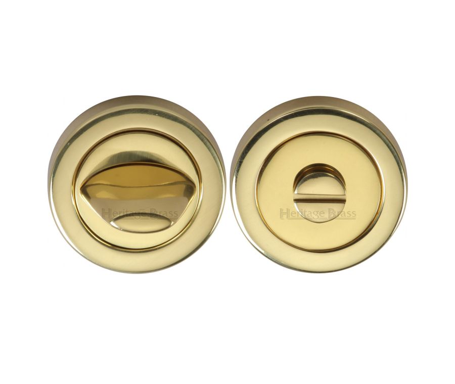 Polished Brass Round Bathroom Turn & Release - V4043