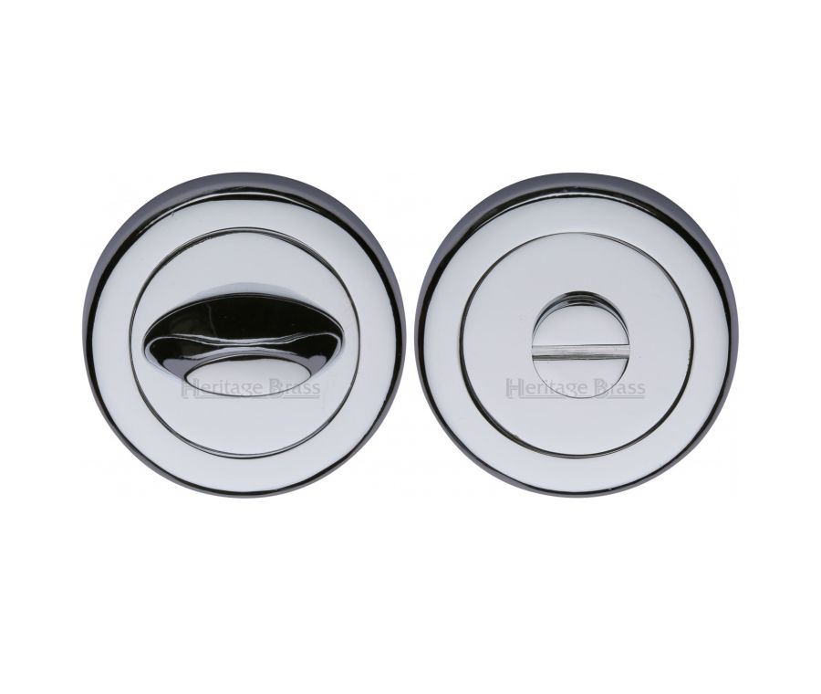 Polished Chrome Round Bathroom Turn & Release - V4043