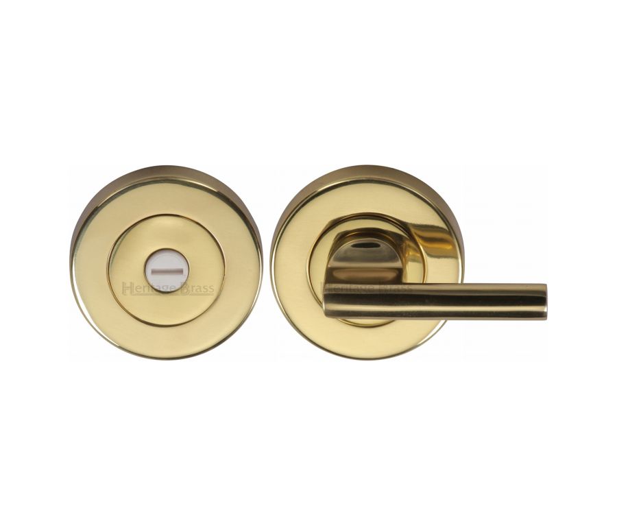 Polished Brass Round Bathroom Turn & Release - V4044