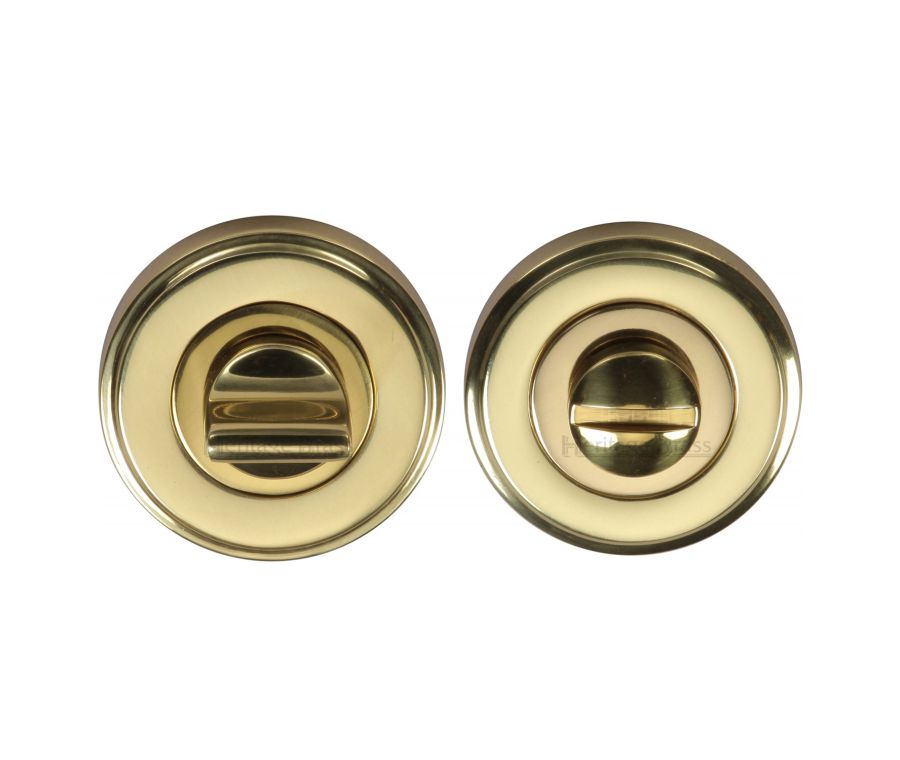 Polished Brass Round Bathroom Turn & Release - V4045
