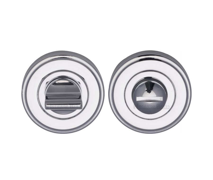 Polished Chrome Round Bathroom Turn & Release - V4045