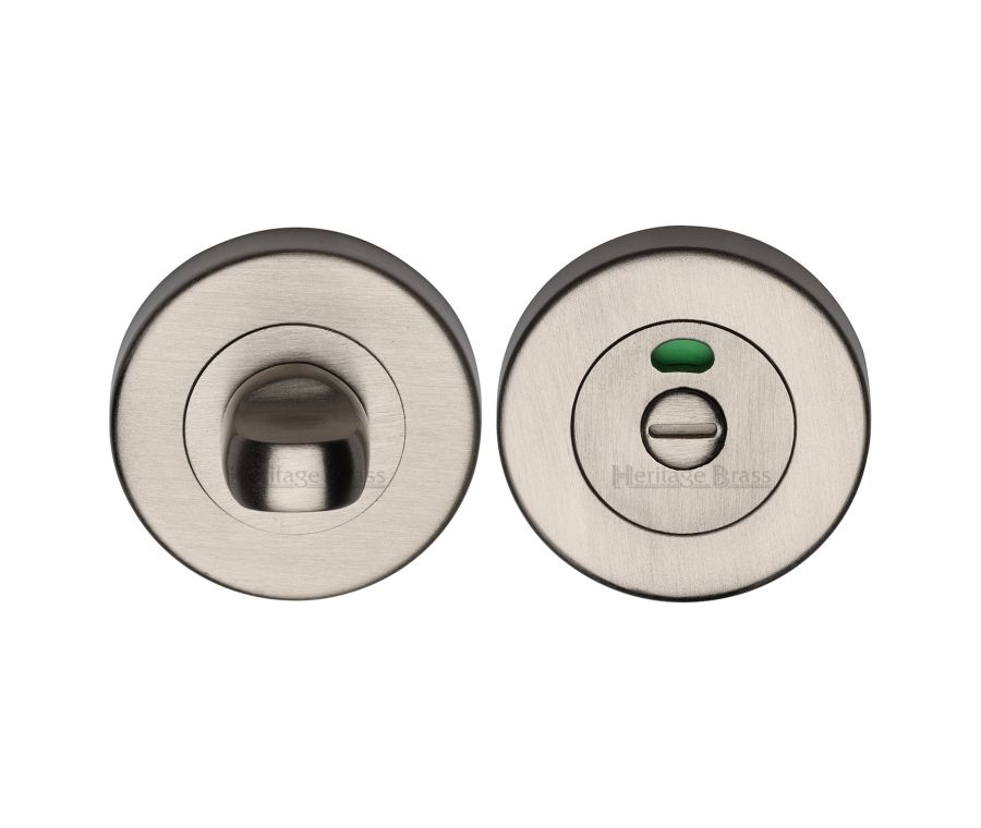 Satin Nickel Indicator Bathroom Turn & Release - V4046