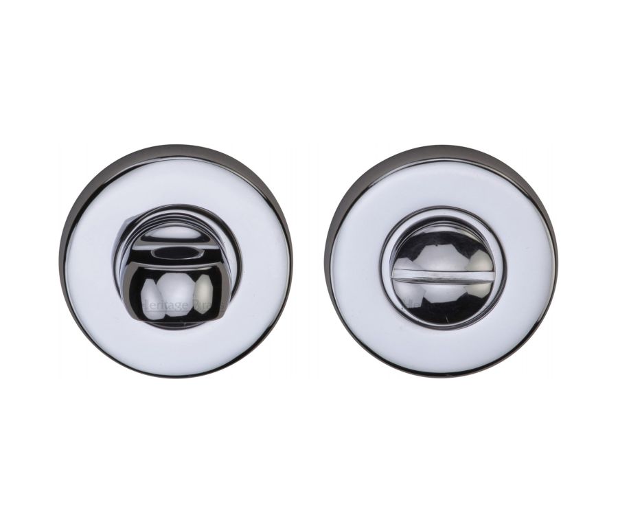 Polished Chrome Round Bathroom Turn & Release - V4049