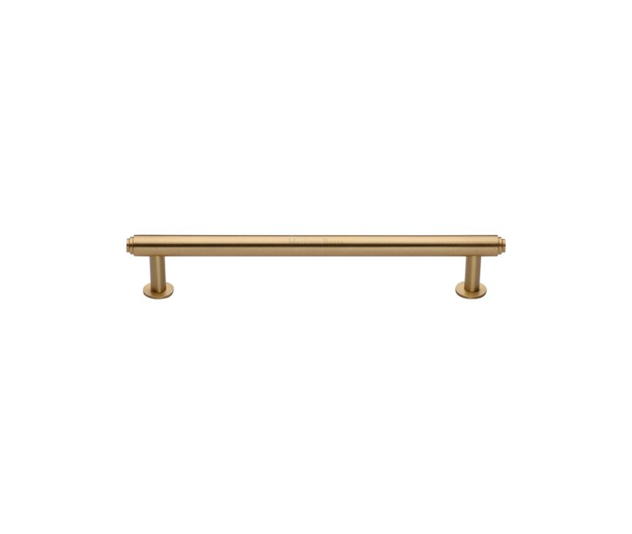 Heritage Brass Satin Brass Step Cabinet Pull Handle with Rose 16mm