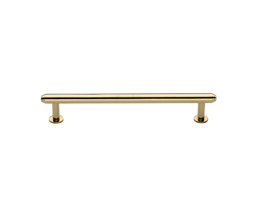 Heritage Brass Polished Brass Step Cabinet Pull Handle with Rose 16mm