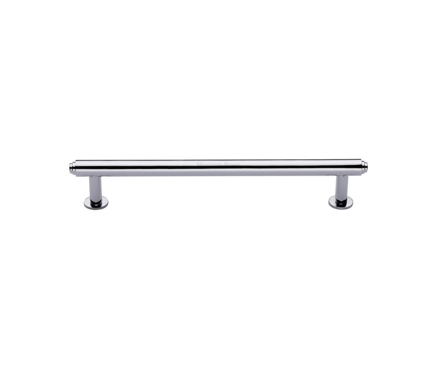 Heritage Brass Polished Chrome Step Cabinet Pull Handle with Rose 16mm