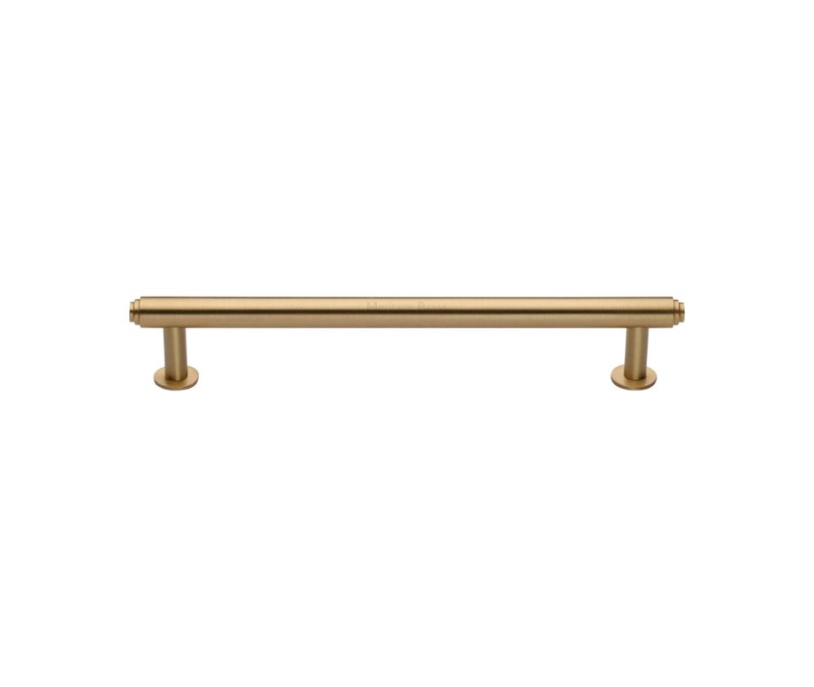 Heritage Brass Satin Brass Step Cabinet Pull Handle with Rose 16mm