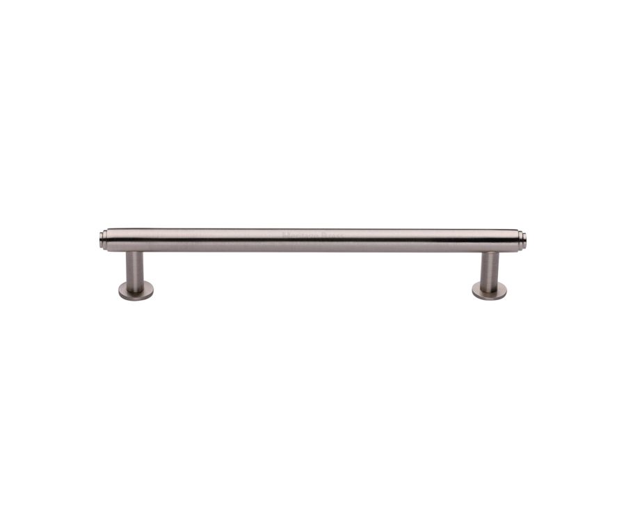 Heritage Brass Satin Nickel Step Cabinet Pull Handle with Rose 16mm