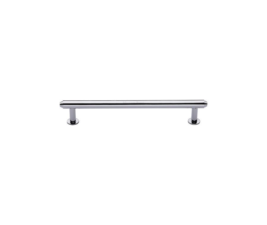 Heritage Brass Polished Chrome Step Cabinet Pull Handle with Rose 16mm
