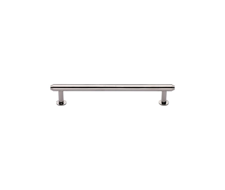 Heritage Brass Polished Nickel Finish Step Cabinet Pull Handle with Rose 16mm