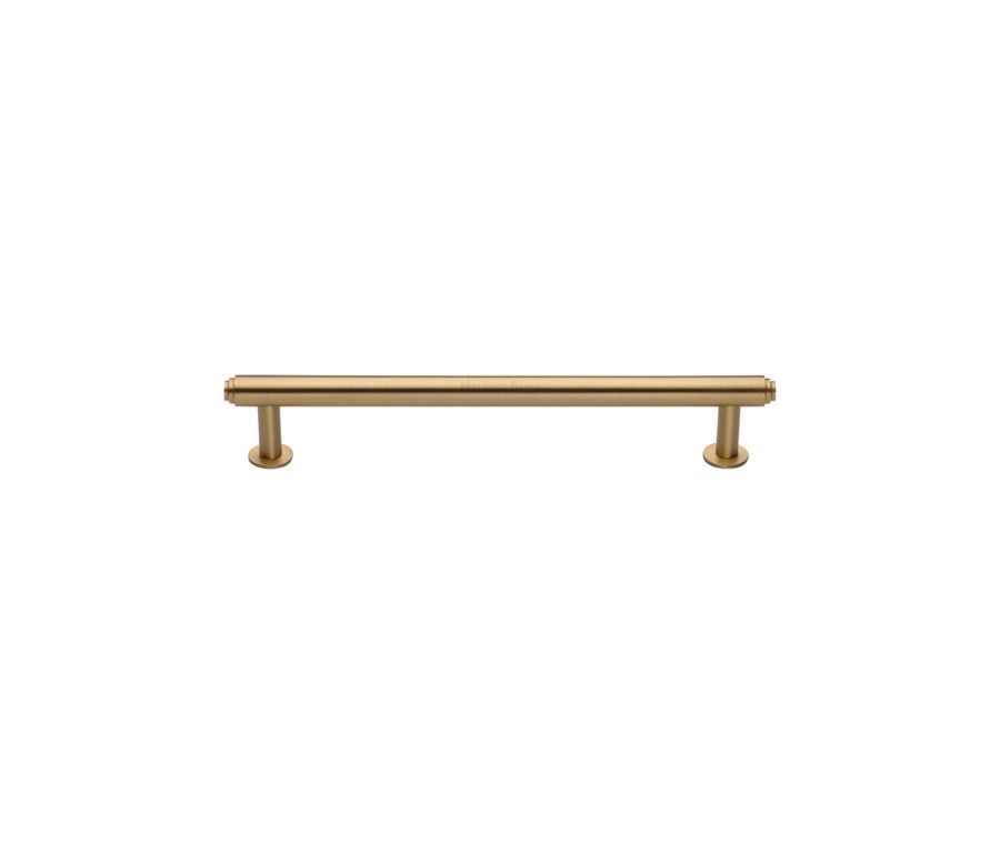 Heritage Brass Satin Brass Step Cabinet Pull Handle with Rose 16mm