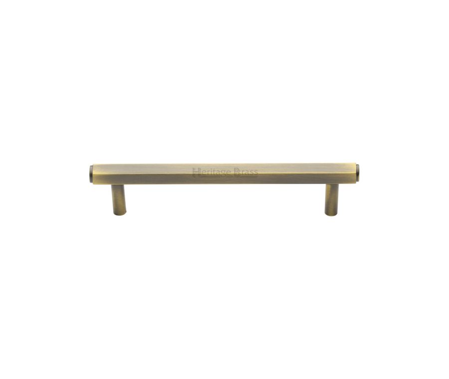 Heritage Brass Antique Brass Hexagon Profile Cabinet Pull Handle 128mm