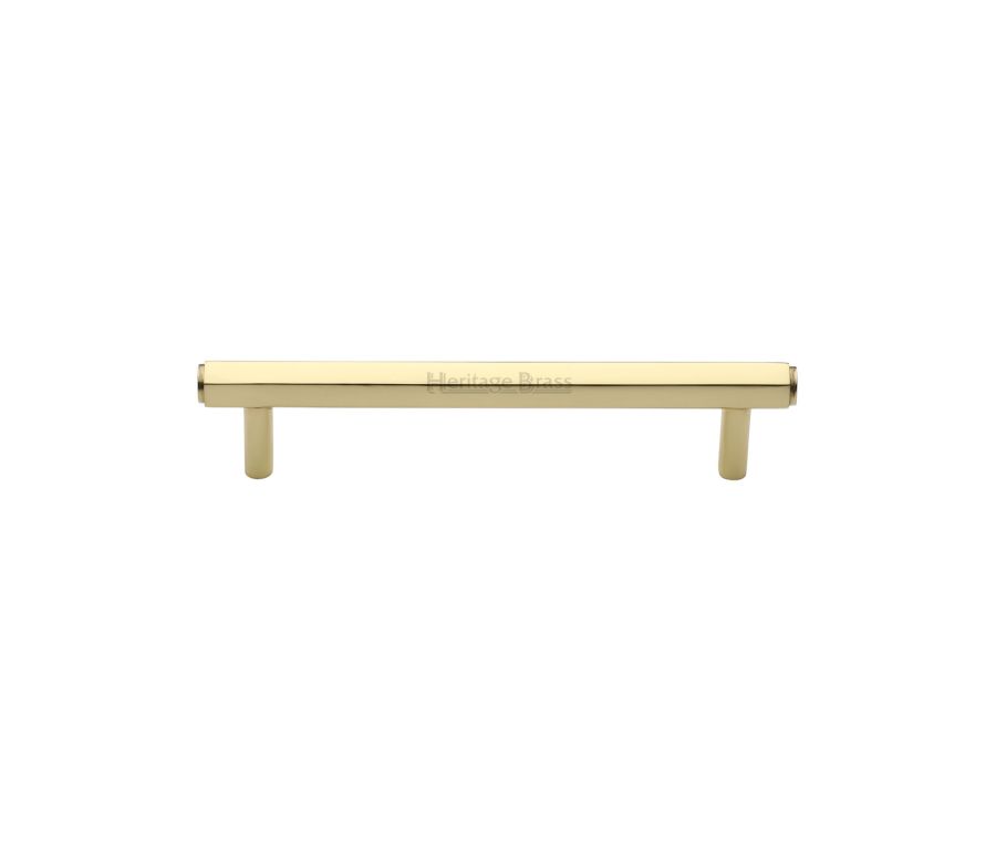 Heritage Brass Polished Brass Hexagon Profile Cabinet Pull Handle 128mm