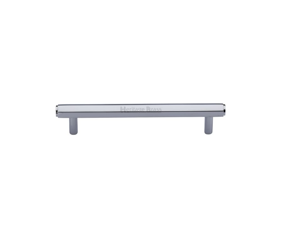 Heritage Brass Polished Chrome Hexagon Profile Cabinet Pull Handle 128mm