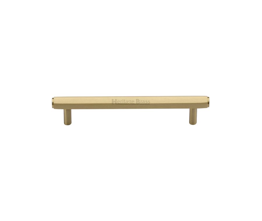 Heritage Brass Satin Brass Hexagon Profile Cabinet Pull Handle 128mm