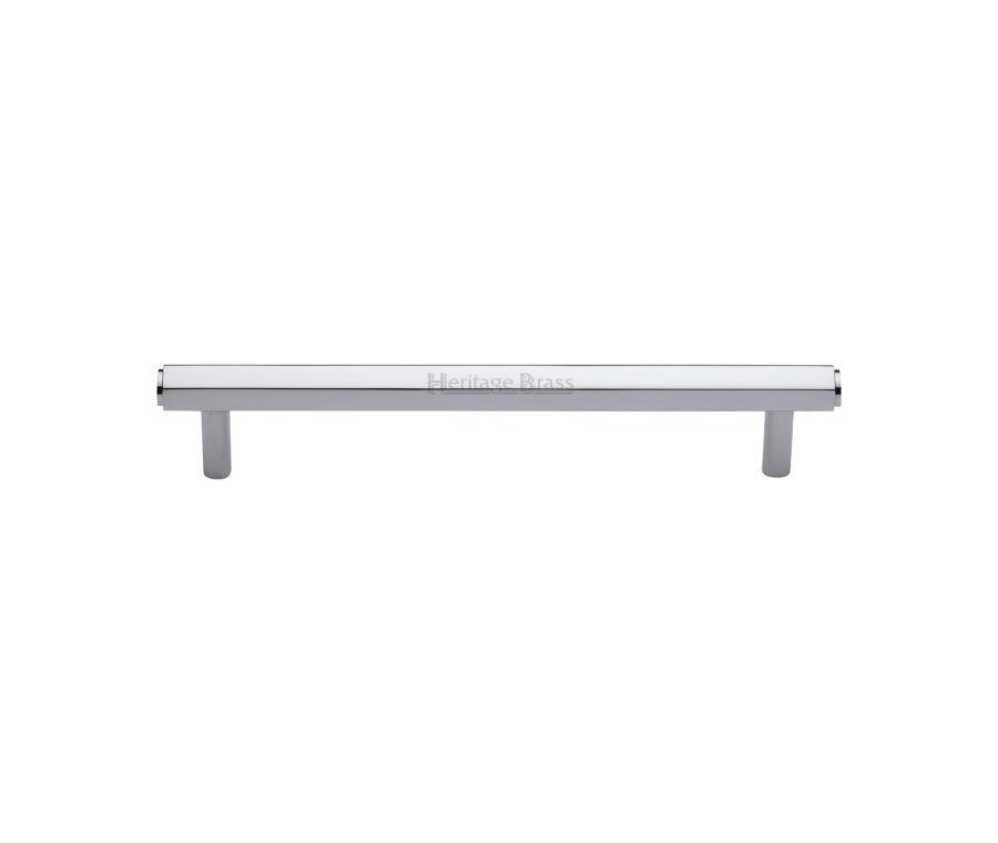 Heritage Brass Polished Chrome Hexagon Profile Cabinet Pull Handle 160mm