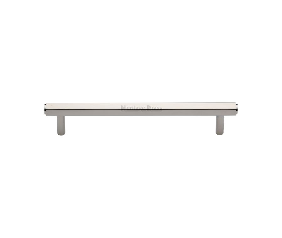 Heritage Brass Polished Nickel Finish Hexagon Profile Cabinet Pull Handle 160mm