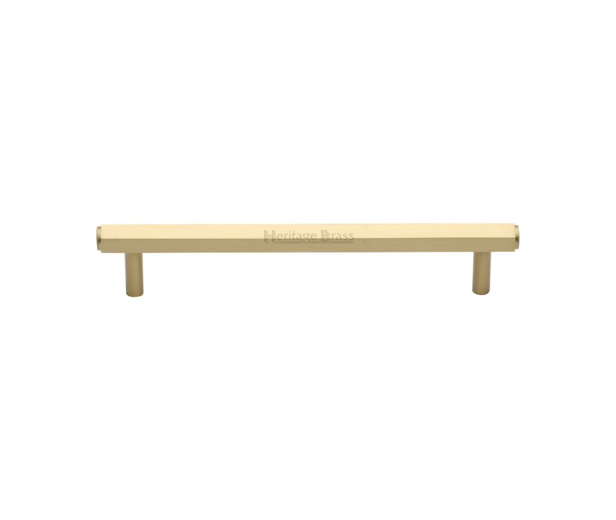 Heritage Brass Satin Brass Hexagon Profile Cabinet Pull Handle 160mm