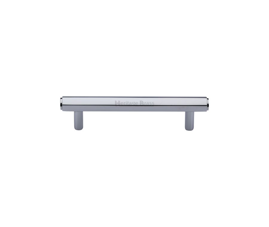 Heritage Brass Polished Chrome Hexagon Profile Cabinet Pull Handle 96mm
