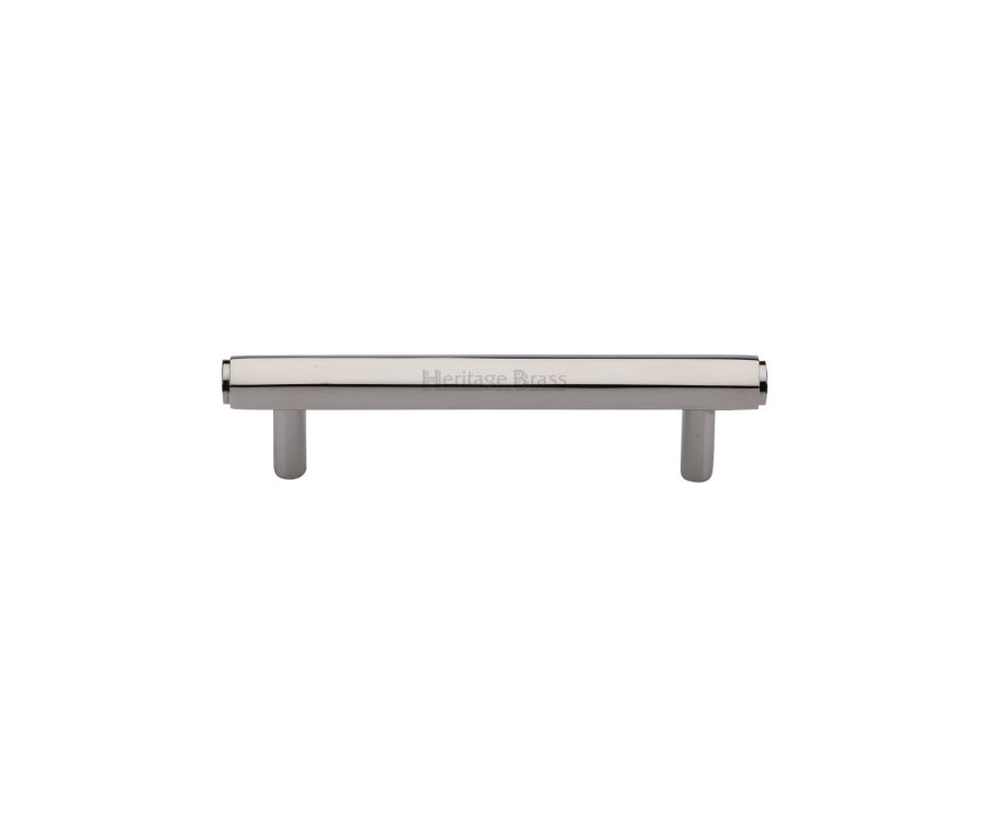 Heritage Brass Polished Nickel Finish Hexagon Profile Cabinet Pull Handle 96mm