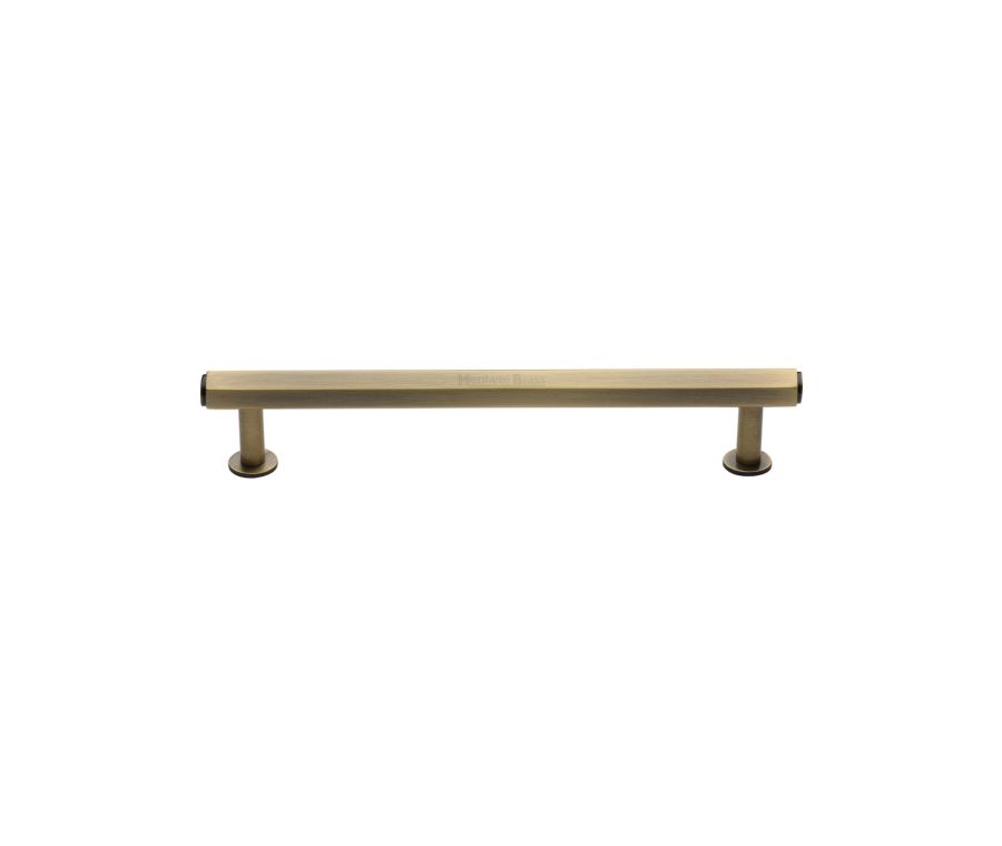 Heritage Brass Antique Brass Hexagon Cabinet Pull Handle with Rose 16mm